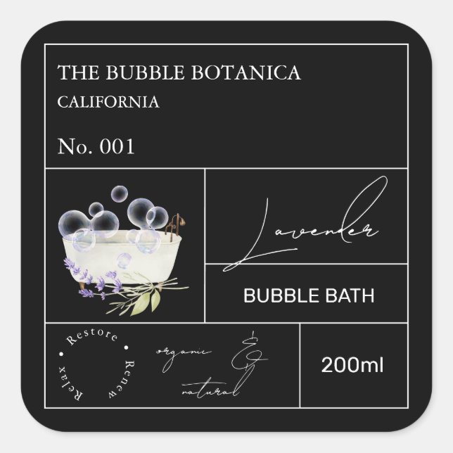 Apotek Lavendel Bubbeldbad Etikett (Framsida)