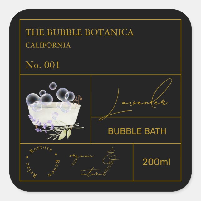 Apotek Lavendel Bubbeldbad Etikett (Framsida)