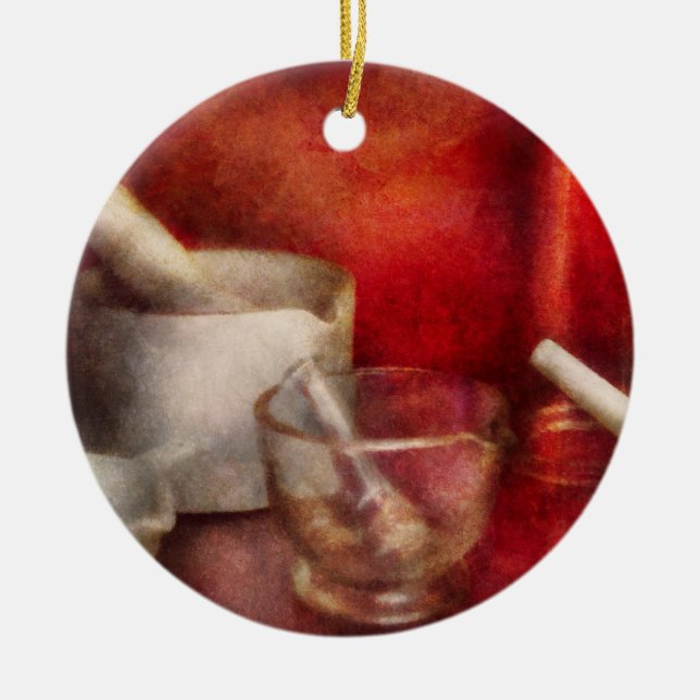 Apotek - Pestle - ändlös variation Julgransprydnad Keramik (Framsidan)