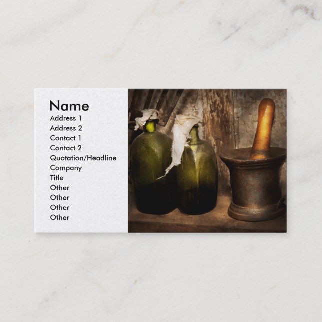 Apotek - Pestle - Hemmabehandling Visitkort (Framsida)