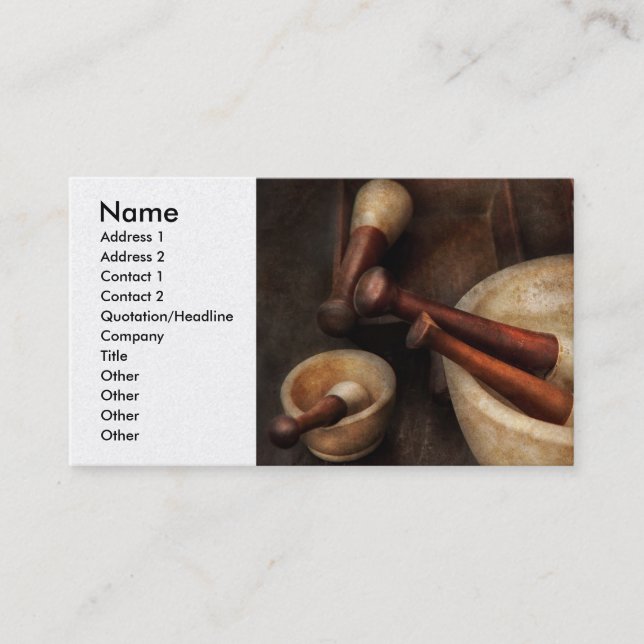 Apotek - som är tillbaka till plugghästen visitkort (Framsida)