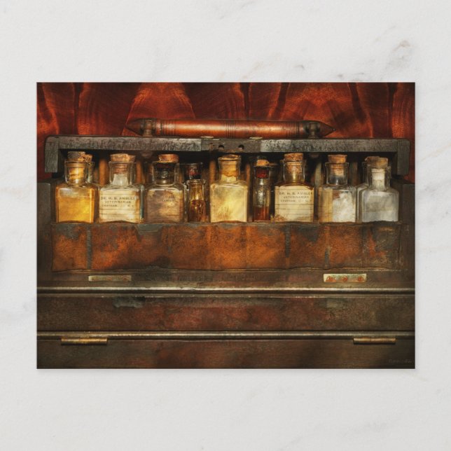 Apotek - Veterinär - Resande husdjursmedicin Vykort (Framsida)