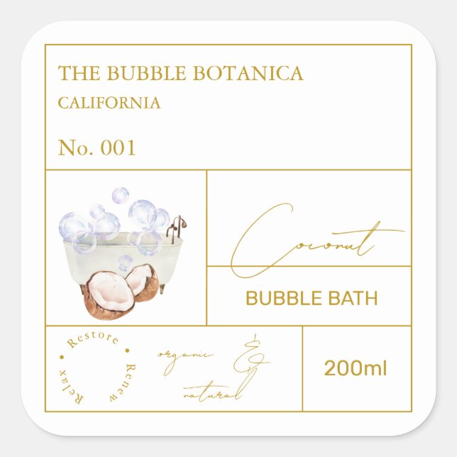 Apotekar Kokos Bubbelbad Etikett (Framsida)