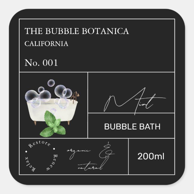 Apotekar Mynta Bubbeldbad Etikett (Framsida)
