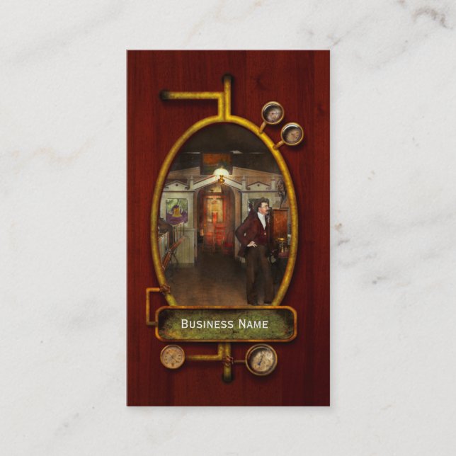 Apotekär - Spell bokar och potioner 1913 Visitkort (Framsida)