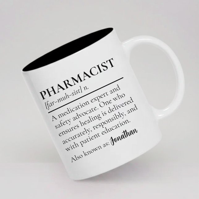Apotekardefinition Kopp Anpassad present till exam (Custom Pharmacist Mug Graduation Gift for Health Professionals, Pharmacist Definition Mug Gift)