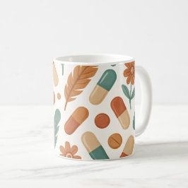 Apotekare Boho Daisy Fjäder Piller Kaffemugg