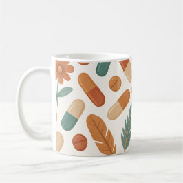 Apotekare Boho Daisy Fjäder Piller Kaffemugg