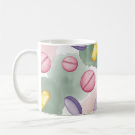 Apotekare Grå Bakgrund Lila Piller Kaffemugg