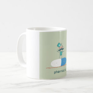 Apotekare på blå pillerkapsel kaffemugg