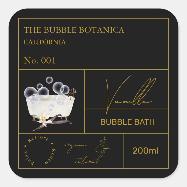 Apotekare Vanilj Bubbelsbad Etikett (Framsida)