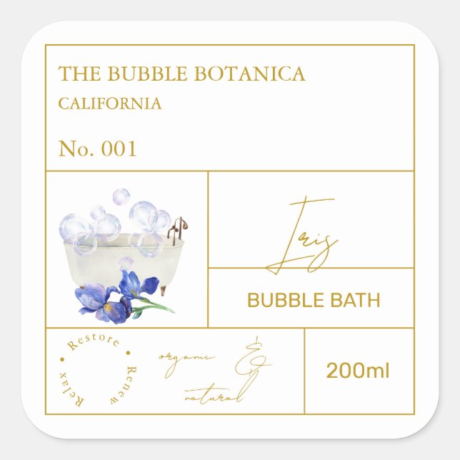 Apotekaris Iris Bubbeldbad Etikett (Framsida)