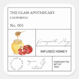 Apotekärt granatäppeletikett för spädbarn fyrkantigt klistermärke