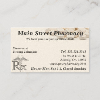 ApotekPharmacistläkarbehandlingen listar Visitkort