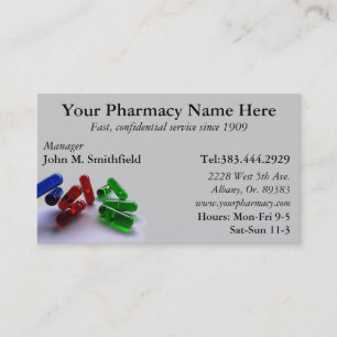 ApotekPharmacistläkarbehandlingen listar Visitkort