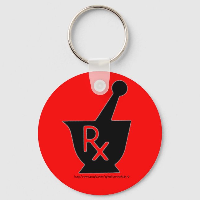 Apoteksbruk och pestelsymbol - magnet nyckelring (Framsida)