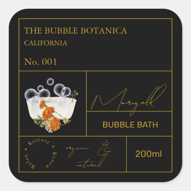 Apotekskalender Ringblomma Bubble Bad Etikett (Framsida)