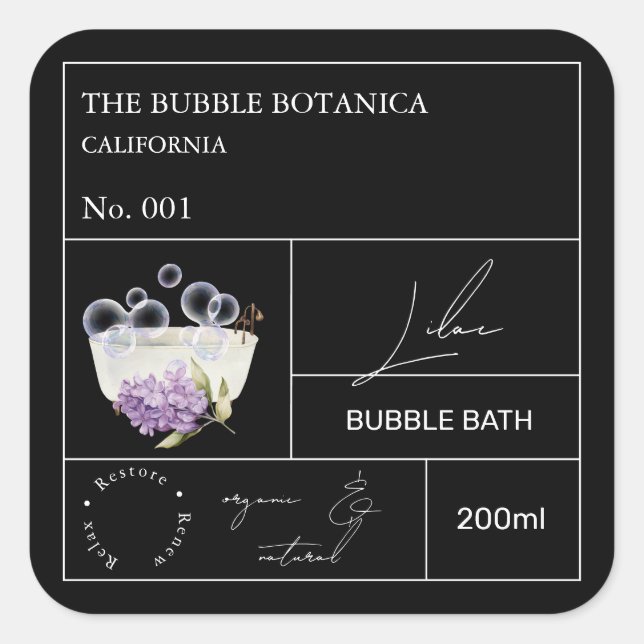 Apotekslilja Skumbubbelbad Etikett (Framsida)
