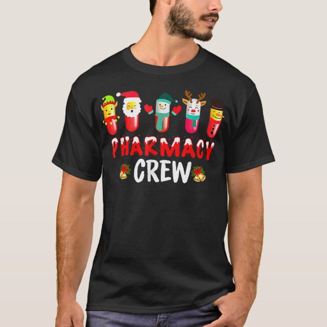 Apotekspersonal Jul Piller Snömannen Renar Jul T Shirt (Framsida)