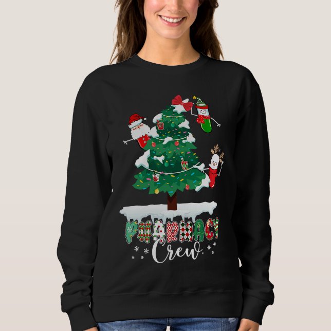 Apotekspersonal Julpiller Snömannen Renar Tomte T Shirt (Framsida)