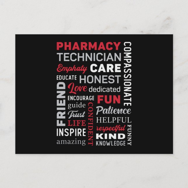 apotekstekniker Tech Medicine Pharmacine Quote Vykort (Framsida)