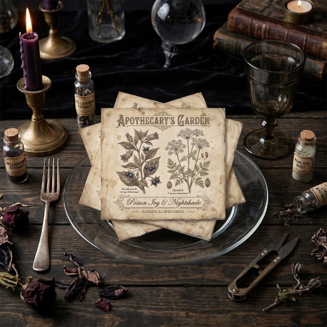 Apoteksträdgård Giftsk Belladonna Pappersservett (Skapare uppladdad)