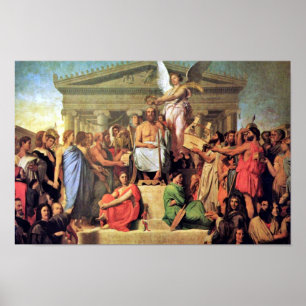Apoteos hos Homer av Ingres Jean Auguste Dominiq Poster