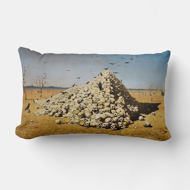 Apoteos i Krig (död och förstörelse) (Döskallar) Lumbarkudde (Framsida)