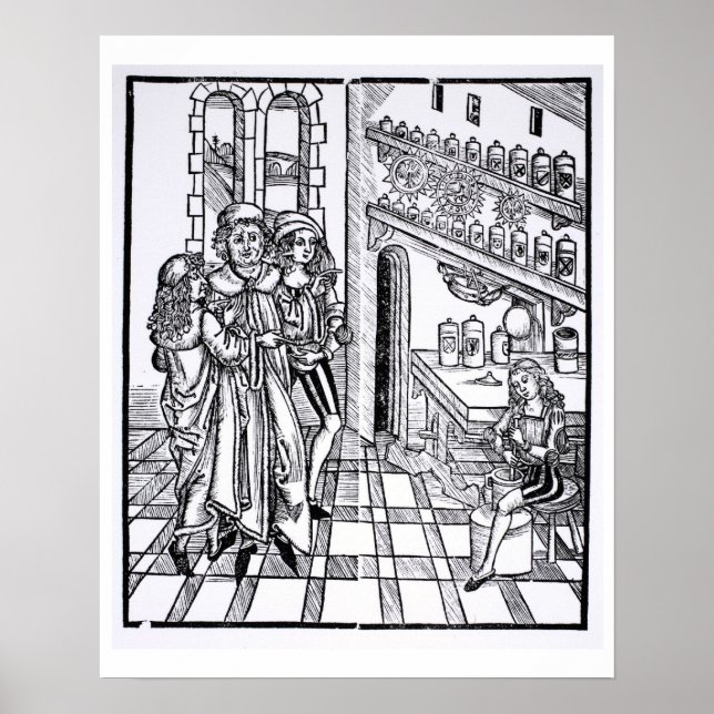 Apothecärbutik, från pub "Das Buch der Cirugia" Poster (Framsidan)