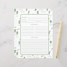 Apothecary Botanical Recipe Binder Page