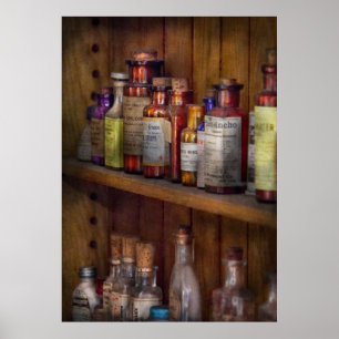 Apothecary - insida den kabinett medicinen poster
