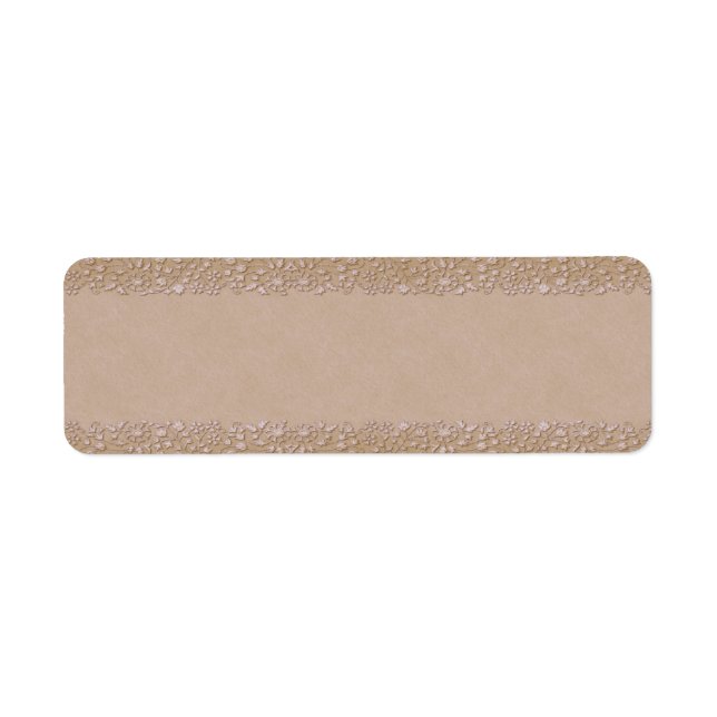 Apothecary Label för liten Beige-Blommigt Returadress Etikett (Framsidan)