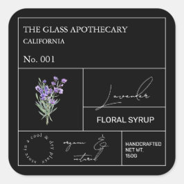 Apothecary Lavender Label Fyrkantigt Klistermärke