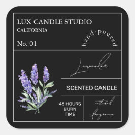 Apothecary Lavender Scented Candle Label Fyrkantigt Klistermärke