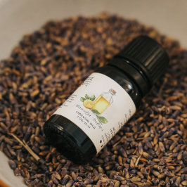 Apothecary Lemon Citrus Essential Oils Watercolor Adressetikett