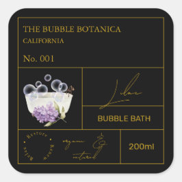 Apothecary Lilac Bubble Bath Label Fyrkantigt Klistermärke