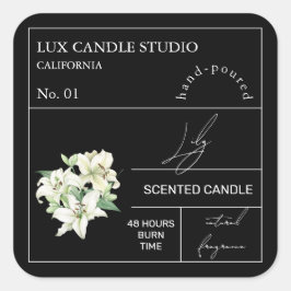 Apothecary Lily Scentred Candle Label Fyrkantigt Klistermärke