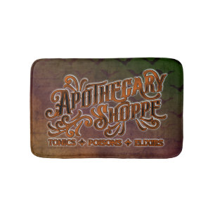 Apothecary Shoppe Halloween Gothic Sign Badrumsmatta
