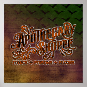 Apothecary Shoppe Halloween Gothic Sign Poster
