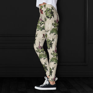 Apothecary Witch Plant Stampunk Botaniska Örter Leggings