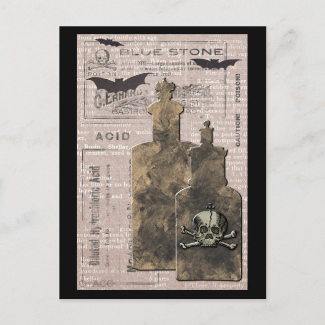 Apothecekangivelsetiketter Flaskor Vykort (Framsida)