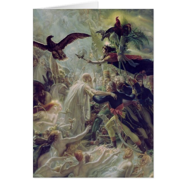 Apotheosisen av de franska hjältarna hälsningskort (Framsidan)