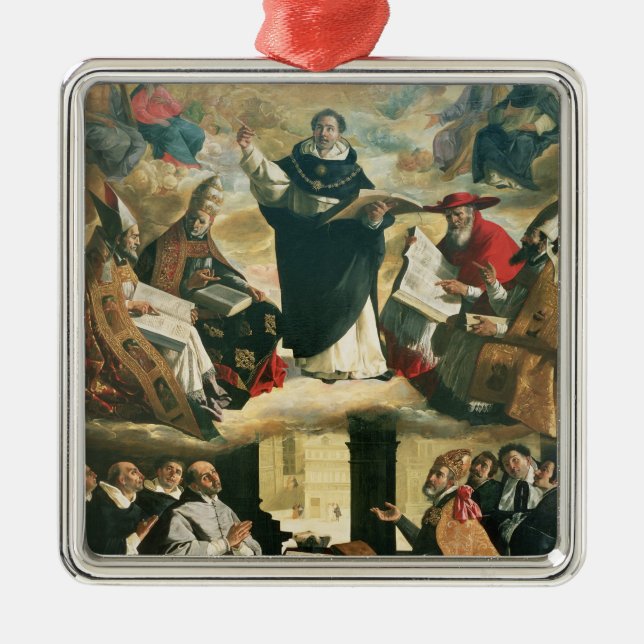 Apotheosisen av St Thomas Aquinas, 1631 Julgransprydnad Metall (Framsidan)