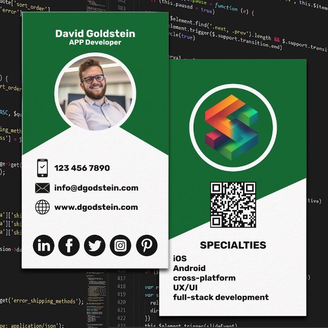 App Developer - Green Visitkort (Skapare uppladdad)
