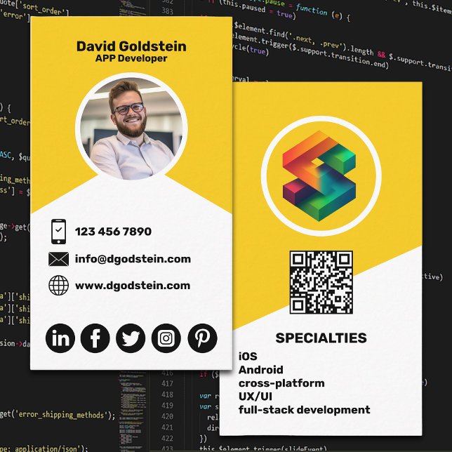 App Developer - Yellow Visitkort (Skapare uppladdad)