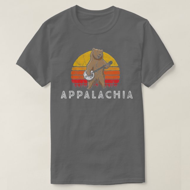 Appalachia Bluegräs Banjo Bear Funny Retro  T Shirt (Design framsida)