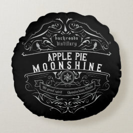 Appalachia Moonshine-etikett Rund Kudde