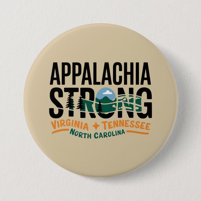 Appalachia Starka Bergs Utemiljö Vandring NC  Knapp (Framsida)