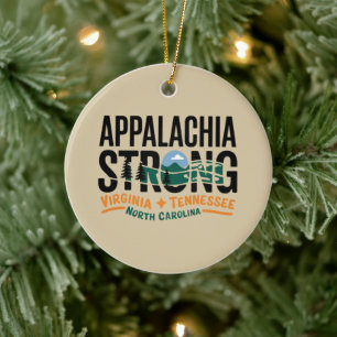 Appalachia Strong Mountain utomhus som döljer NC Julgransprydnad Keramik