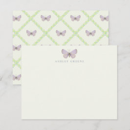 Appalachian Blue Butterfly Flat Note Card Anteckningskort